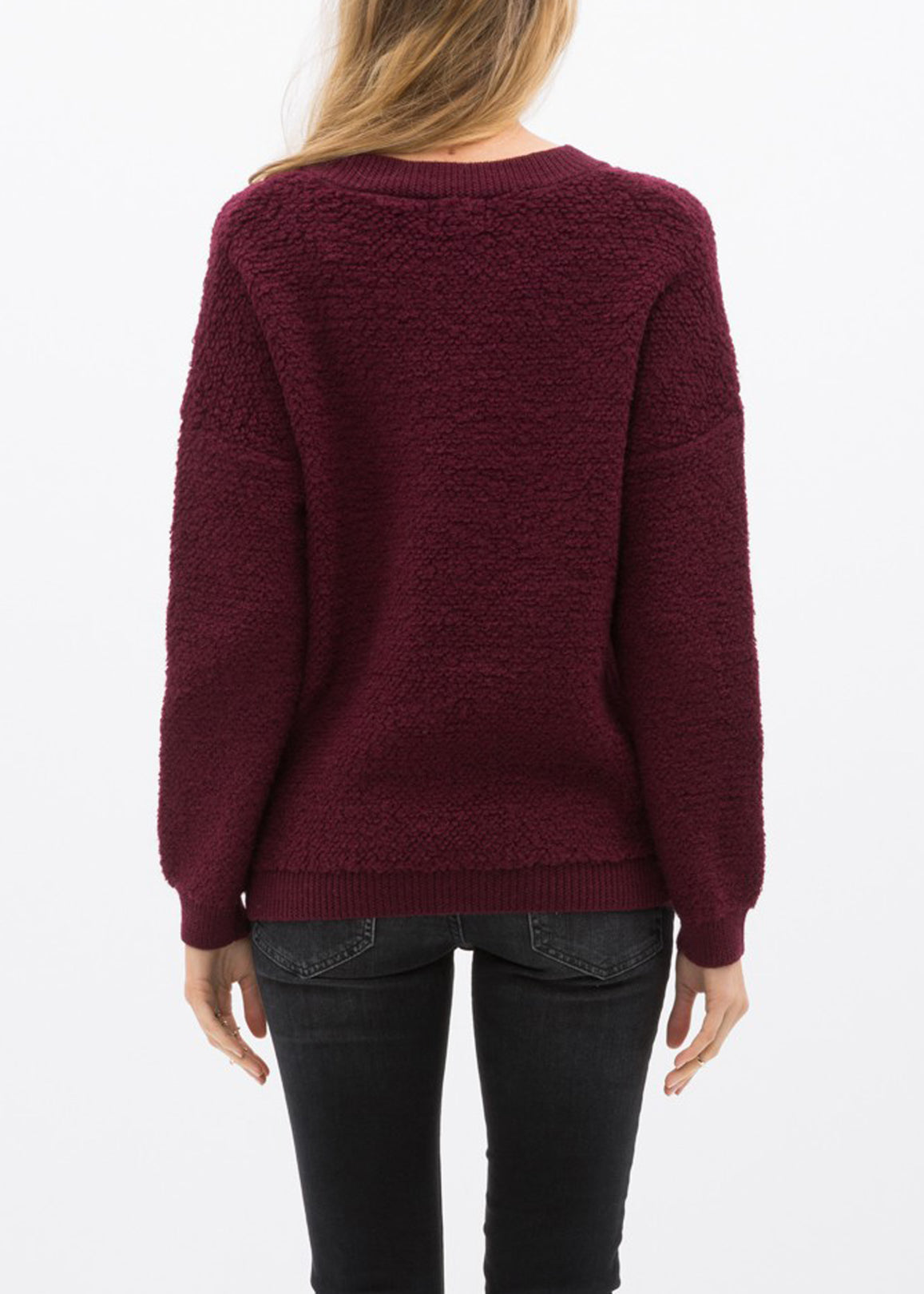 Women's Rag Wool Knit Crew Neck Sweater