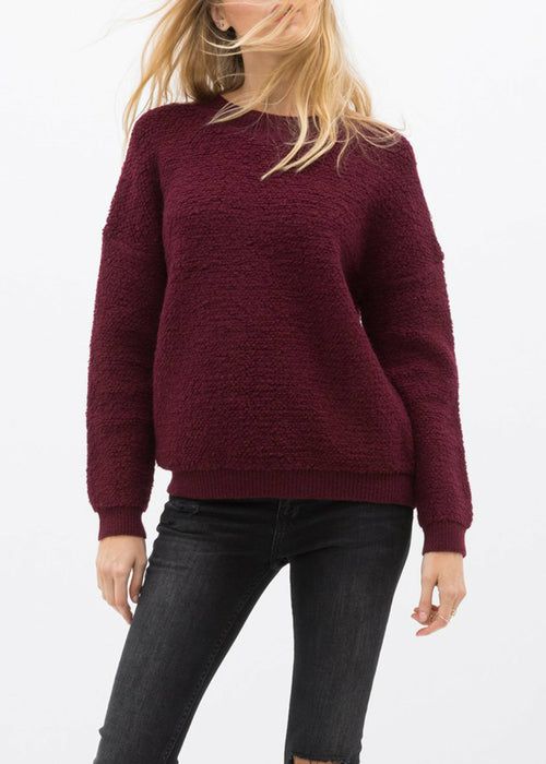 Women's Rag Wool Knit Crew Neck Sweater