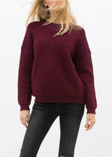 Women's Rag Wool Knit Crew Neck Sweater