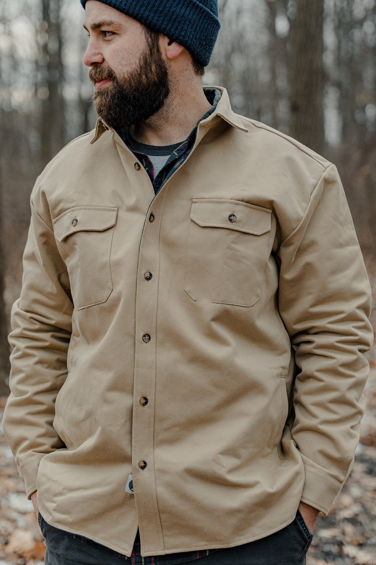 Men's Lined Yukon Flannel Shirt Jacket, Tan
