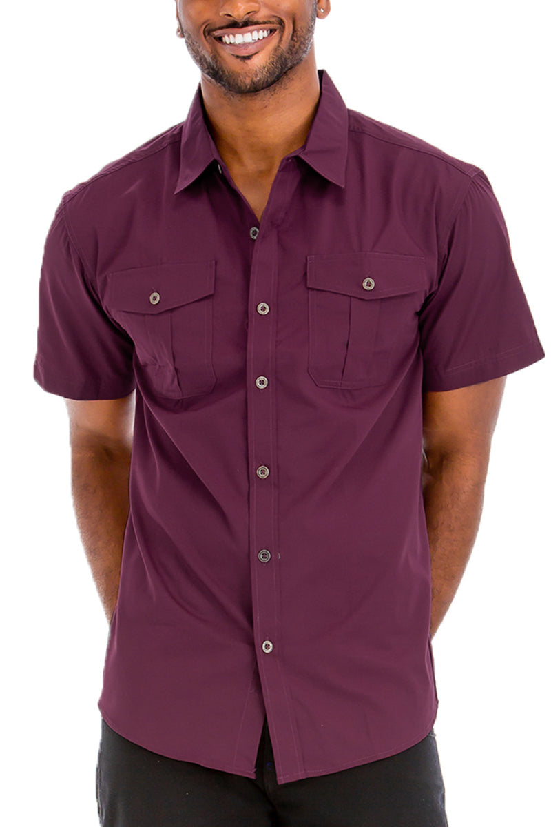 Men's Classic Two Pocket Button Down Shirt, Men's Shirts