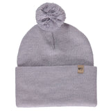 Knit Cuff Pom Beanie - Midweight, 100% Merino Wool