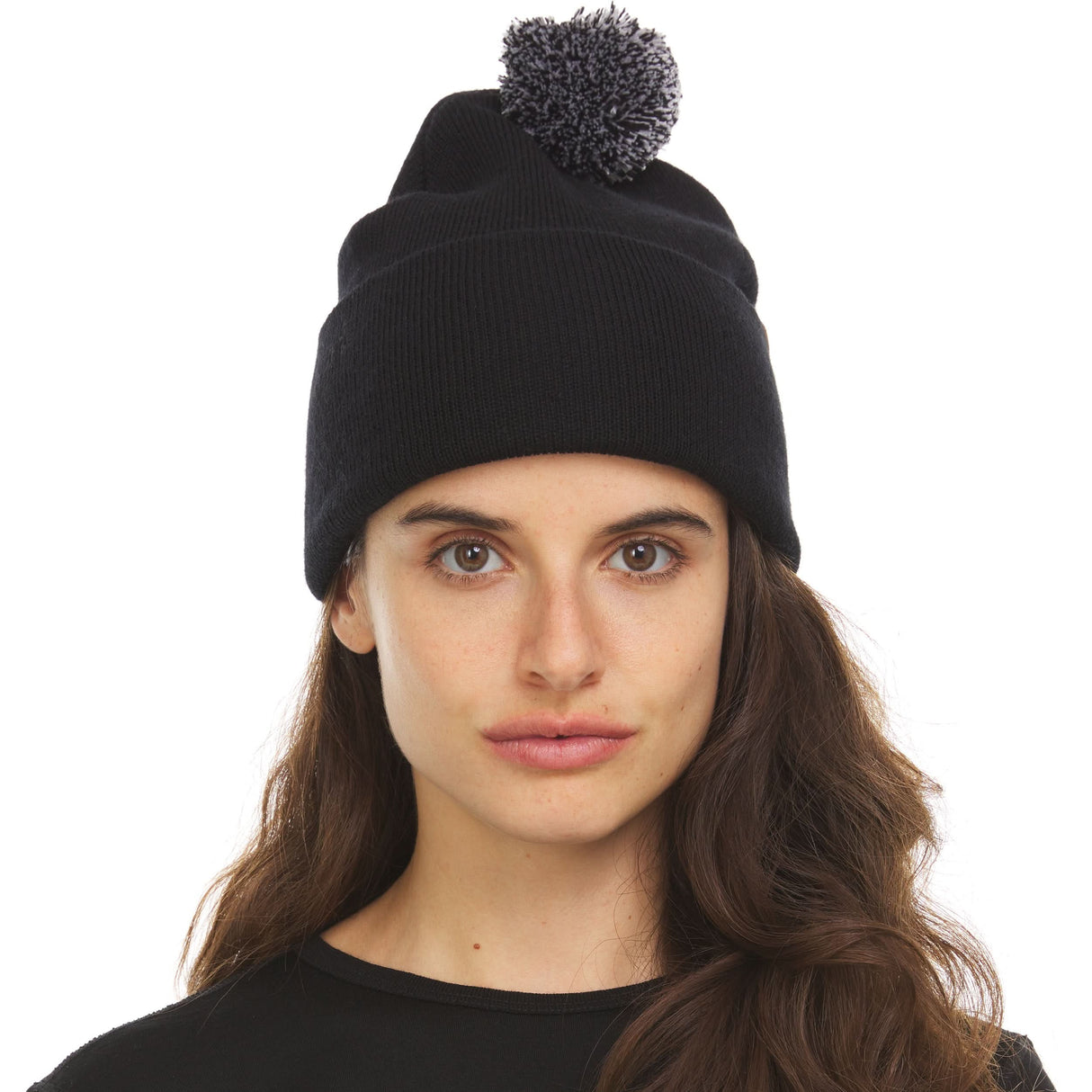 Knit Cuff Pom Beanie - Midweight, 100% Merino Wool