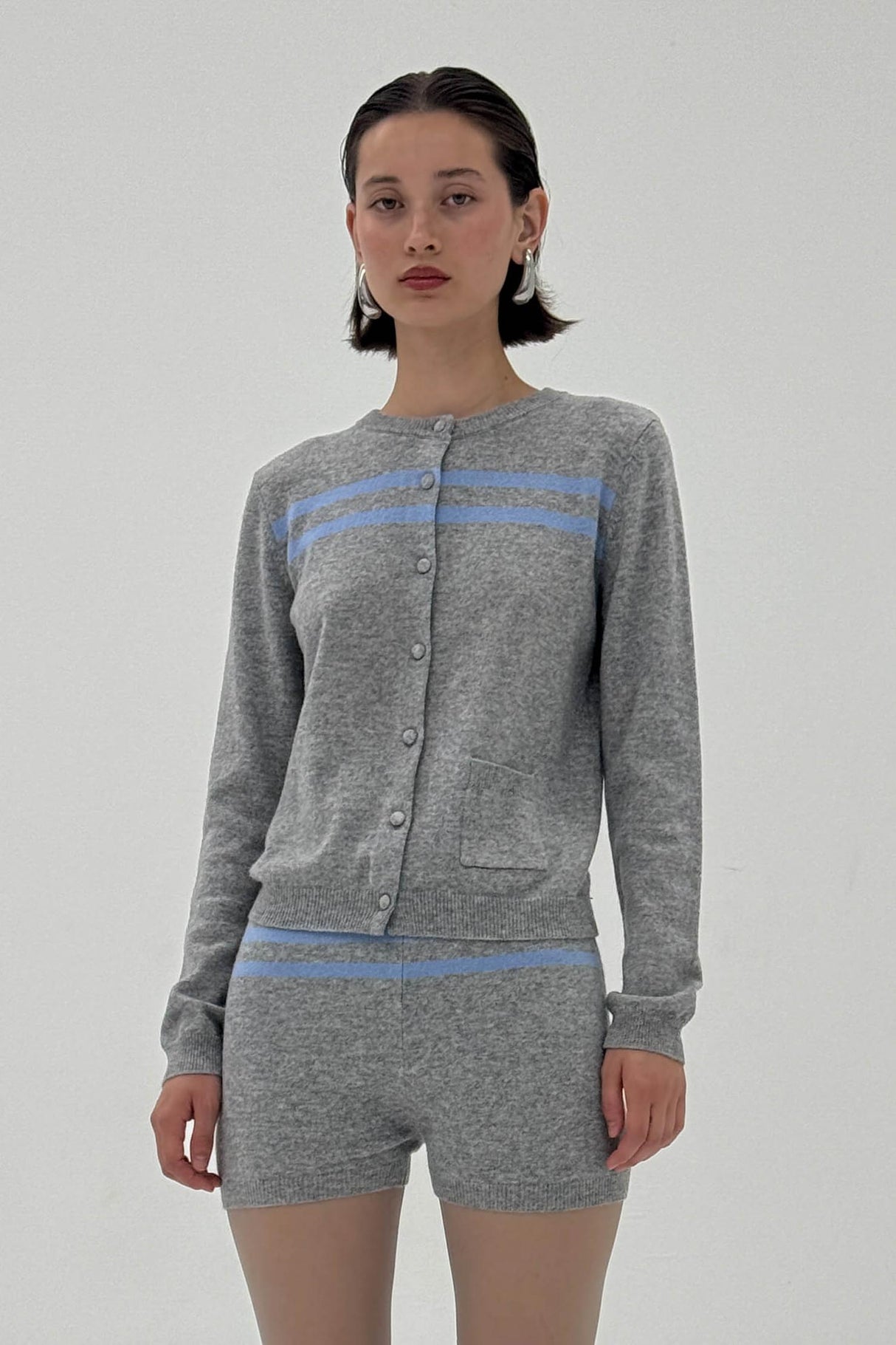 Women's Cashmere Wool Stripe Cardigan