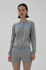 Women's Cashmere Wool Stripe Cardigan