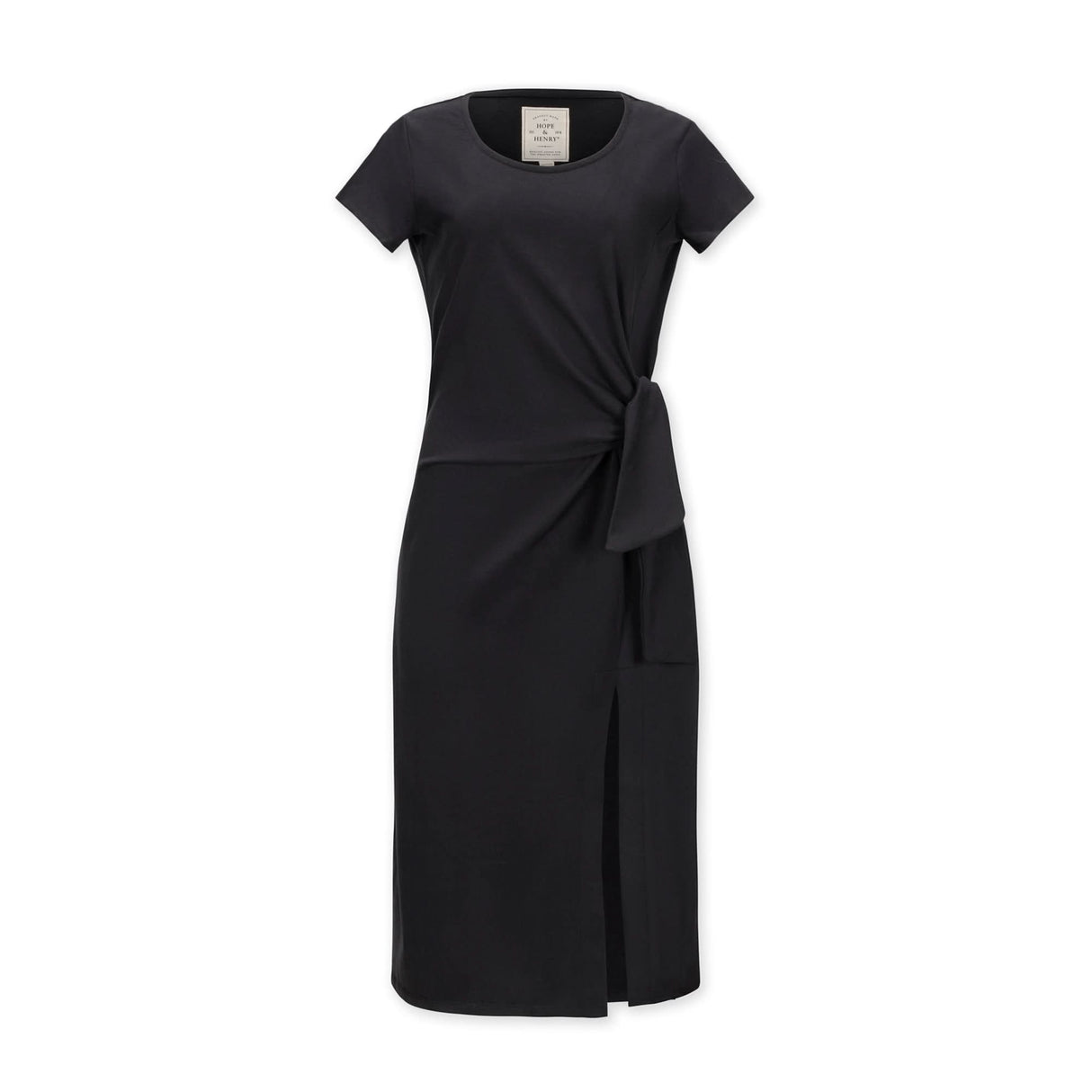 Organic Knit Tie Midi Dress