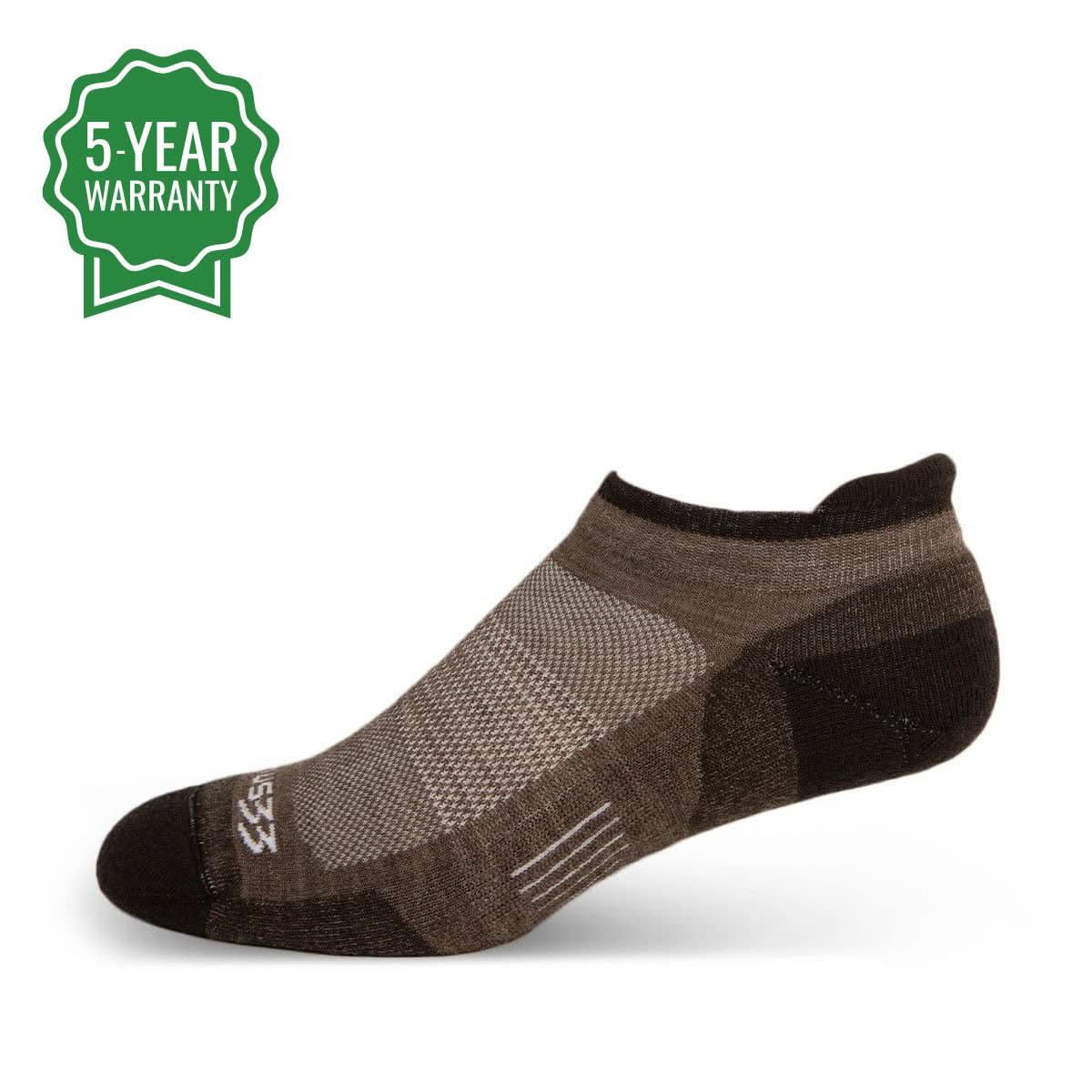 Microweight Cushion - No Show Tab Wool Socks, Made in U.S.A.