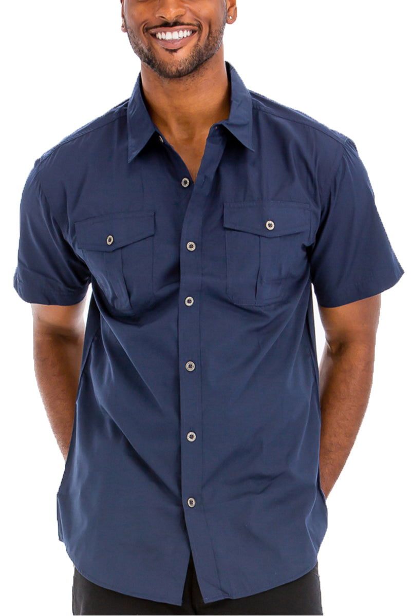 Men's Two Pocket Button Down Shirt, Men's Shirts