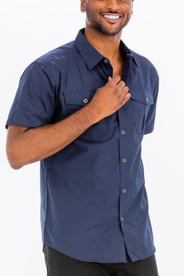 Men's Two Pocket Button Down Shirt, Men's Shirts