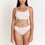 Cheeky Tanga Women's GOTS-Certified Organic Cotton Briefs, White