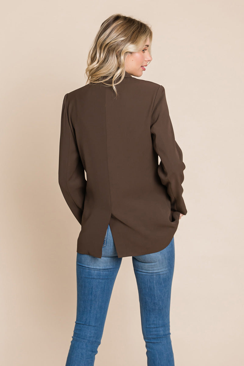 Women’s Jackets – Elegant Double Button Coat with Lapel Collar | Blazer