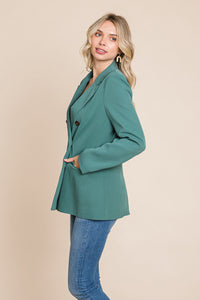 Women’s Jackets – Elegant Double Button Coat with Lapel Collar | Blazer