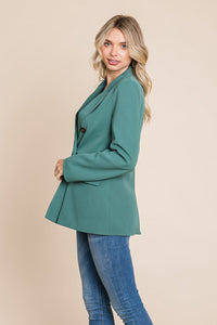 Women’s Jackets – Elegant Double Button Coat with Lapel Collar | Blazer