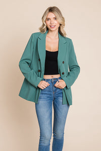 Women’s Jackets – Elegant Double Button Coat with Lapel Collar | Blazer
