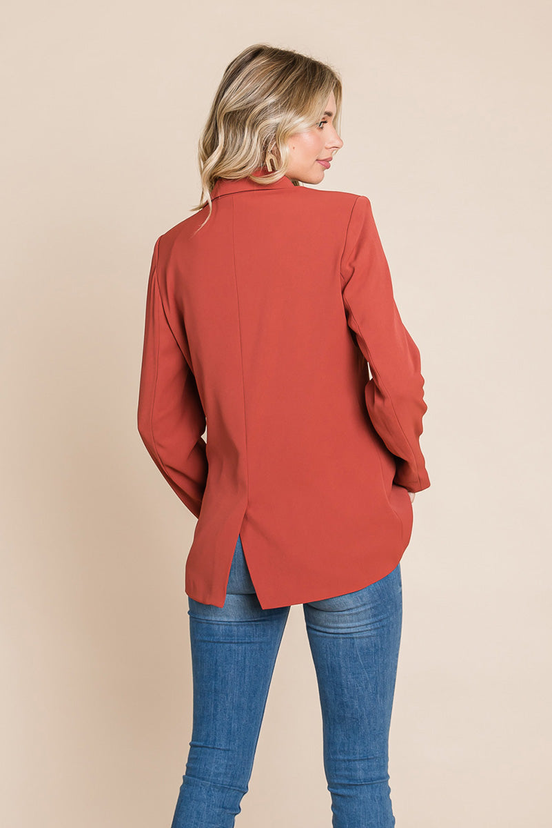Women’s Jackets – Elegant Double Button Coat with Lapel Collar | Blazer