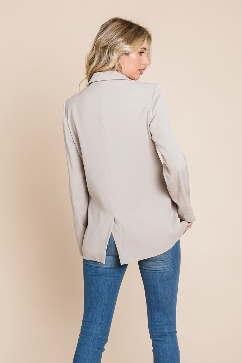 Women’s Jackets – Elegant Double Button Coat with Lapel Collar | Blazer