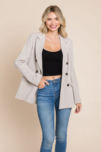 Women’s Jackets – Elegant Double Button Coat with Lapel Collar | Blazer