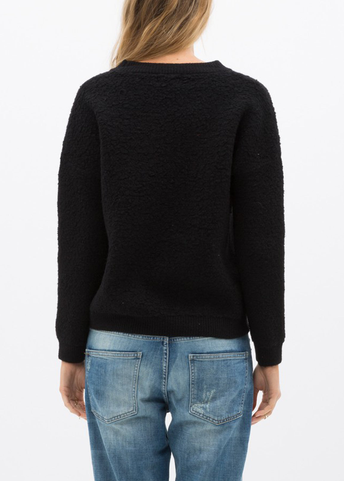 Women's Rag Wool Knit Crew Neck Sweater