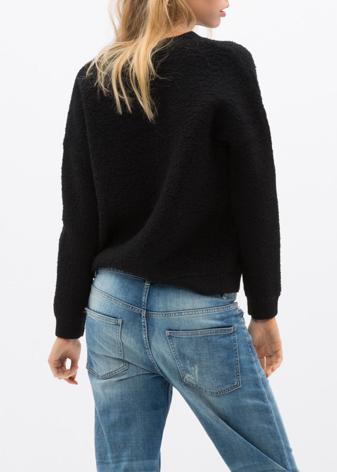 Women's Rag Wool Knit Crew Neck Sweater