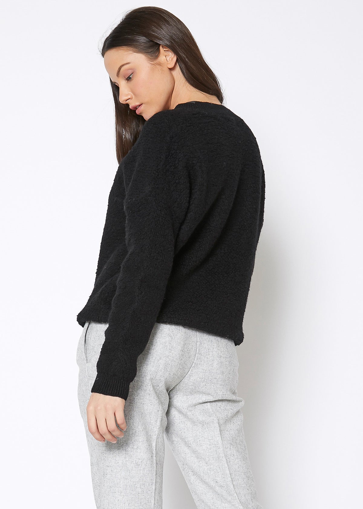 Women's Rag Wool Knit Crew Neck Sweater