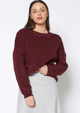 Women's Rag Wool Knit Crew Neck Sweater