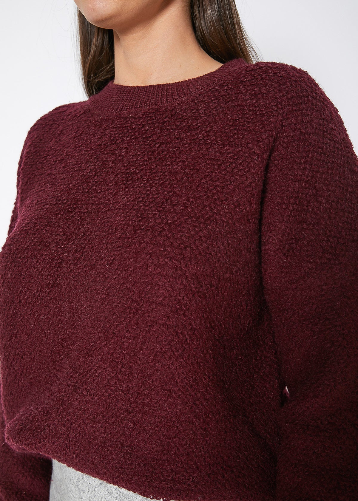 Women's Rag Wool Knit Crew Neck Sweater