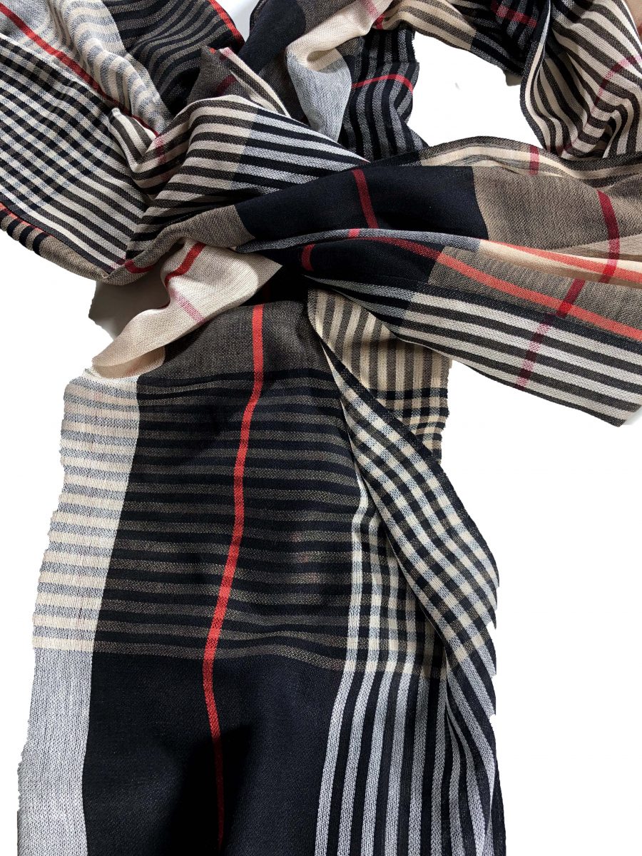 black plaid scarf