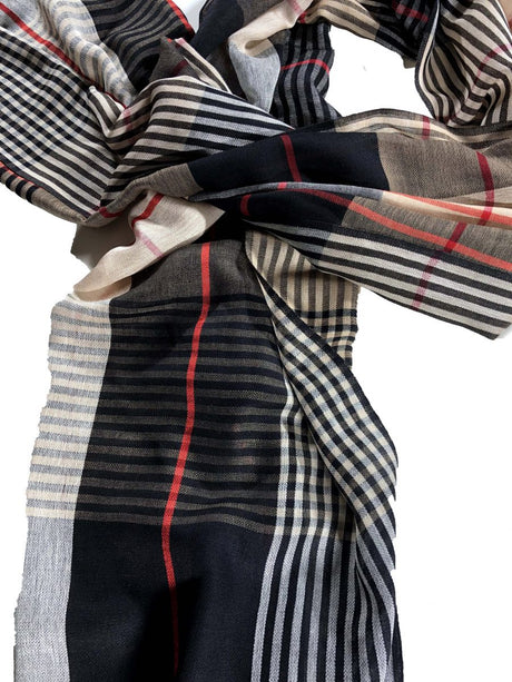 black plaid scarf