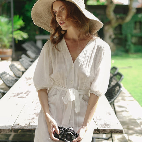 white midi dress for spring and summer fashion 2025
