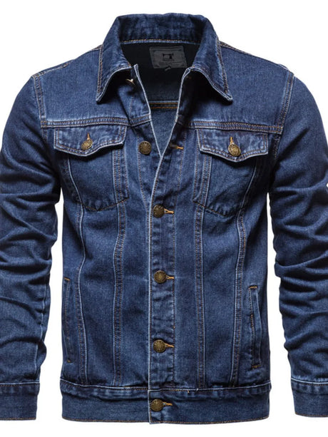 dark blue jean jacket, dark blue denim jacket
