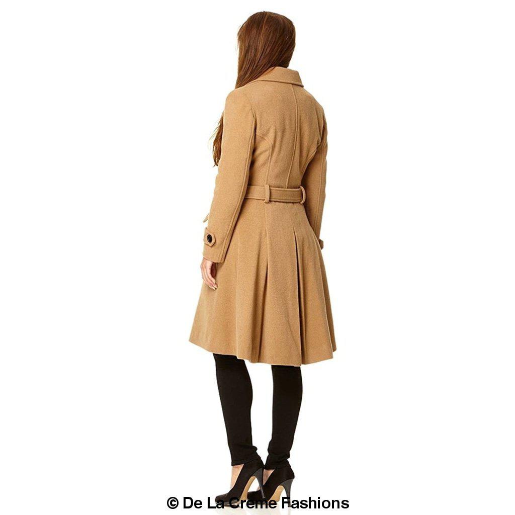 Women's Wool Blend Double Breasted Coat, Women's Wool Coat