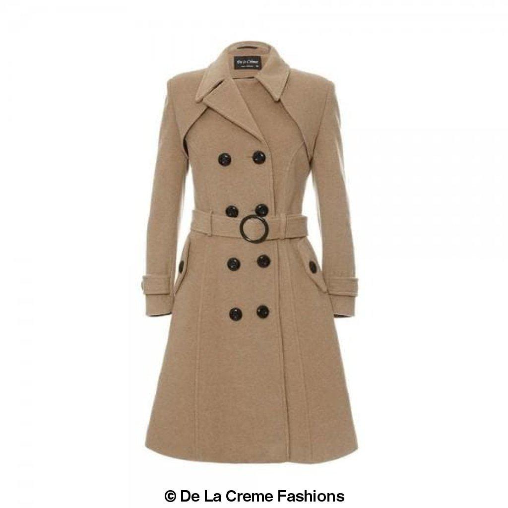 Women's Wool Blend Double Breasted Coat, Women's Wool Coat
