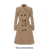 Women's Wool Blend Double Breasted Coat, Women's Wool Coat
