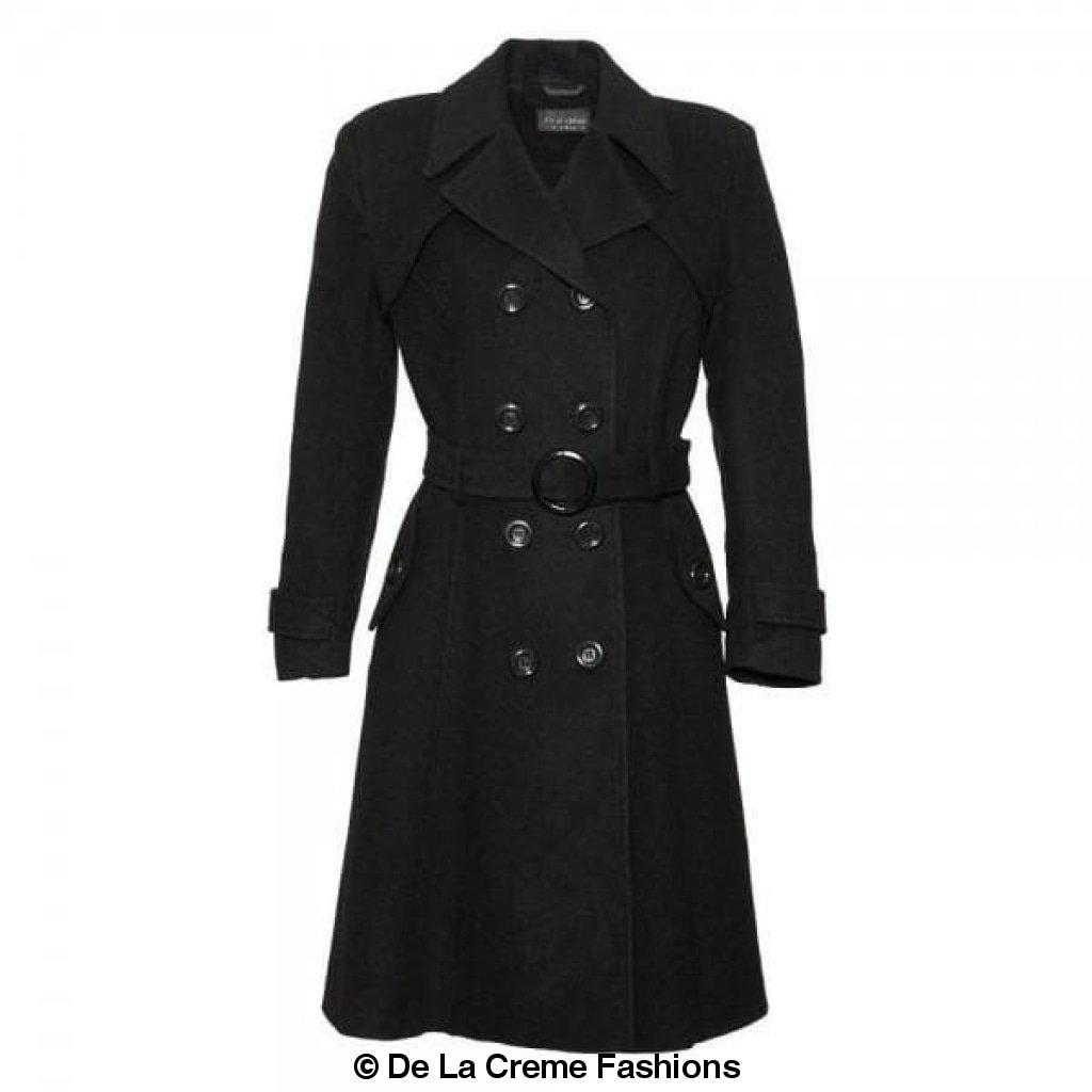 Women's Wool Blend Double Breasted Coat, Women's Wool Coat