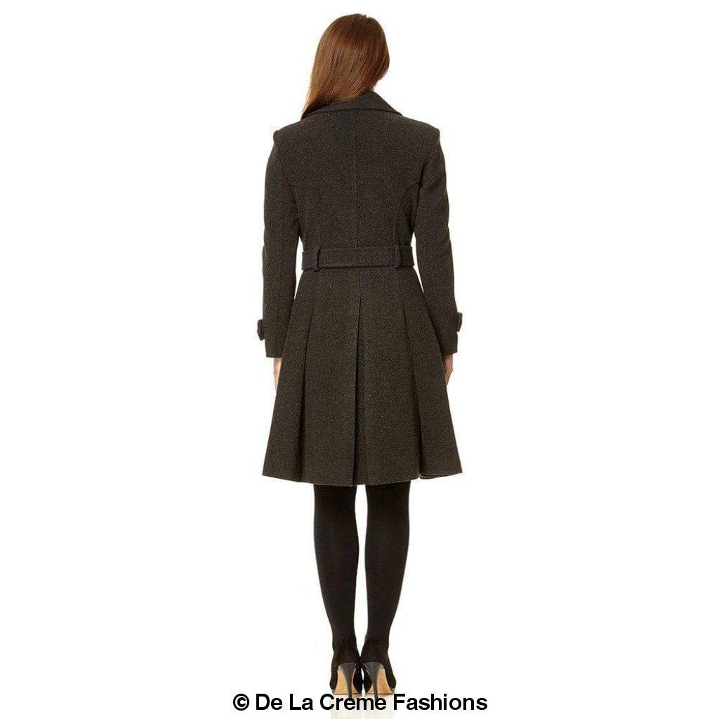 Women's Wool Blend Double Breasted Coat, Women's Wool Coat