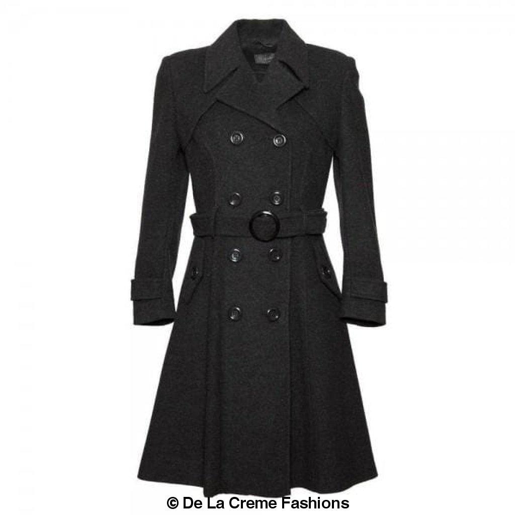 Women's Wool Blend Double Breasted Coat, Women's Wool Coat