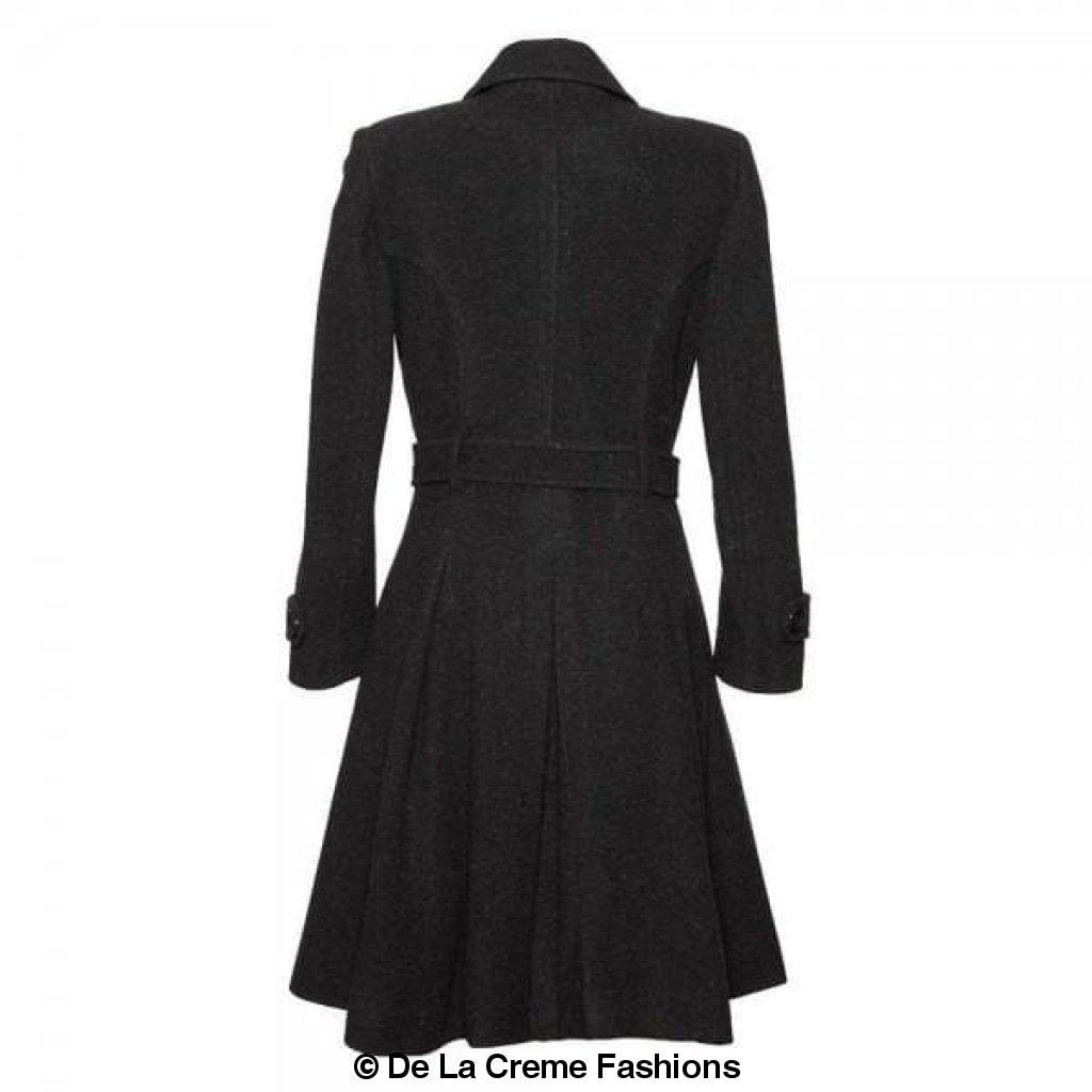 Women's Wool Blend Double Breasted Coat, Women's Wool Coat