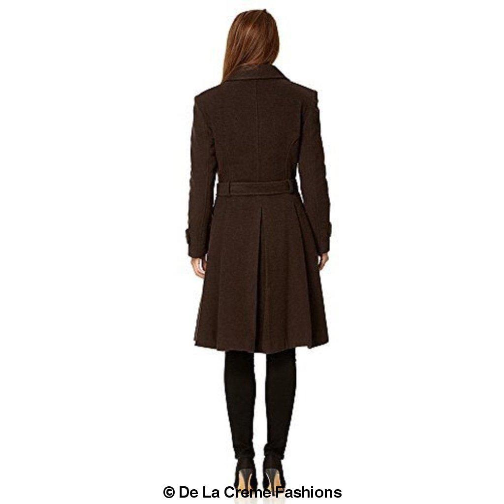 Women's Wool Blend Double Breasted Coat, Women's Wool Coat