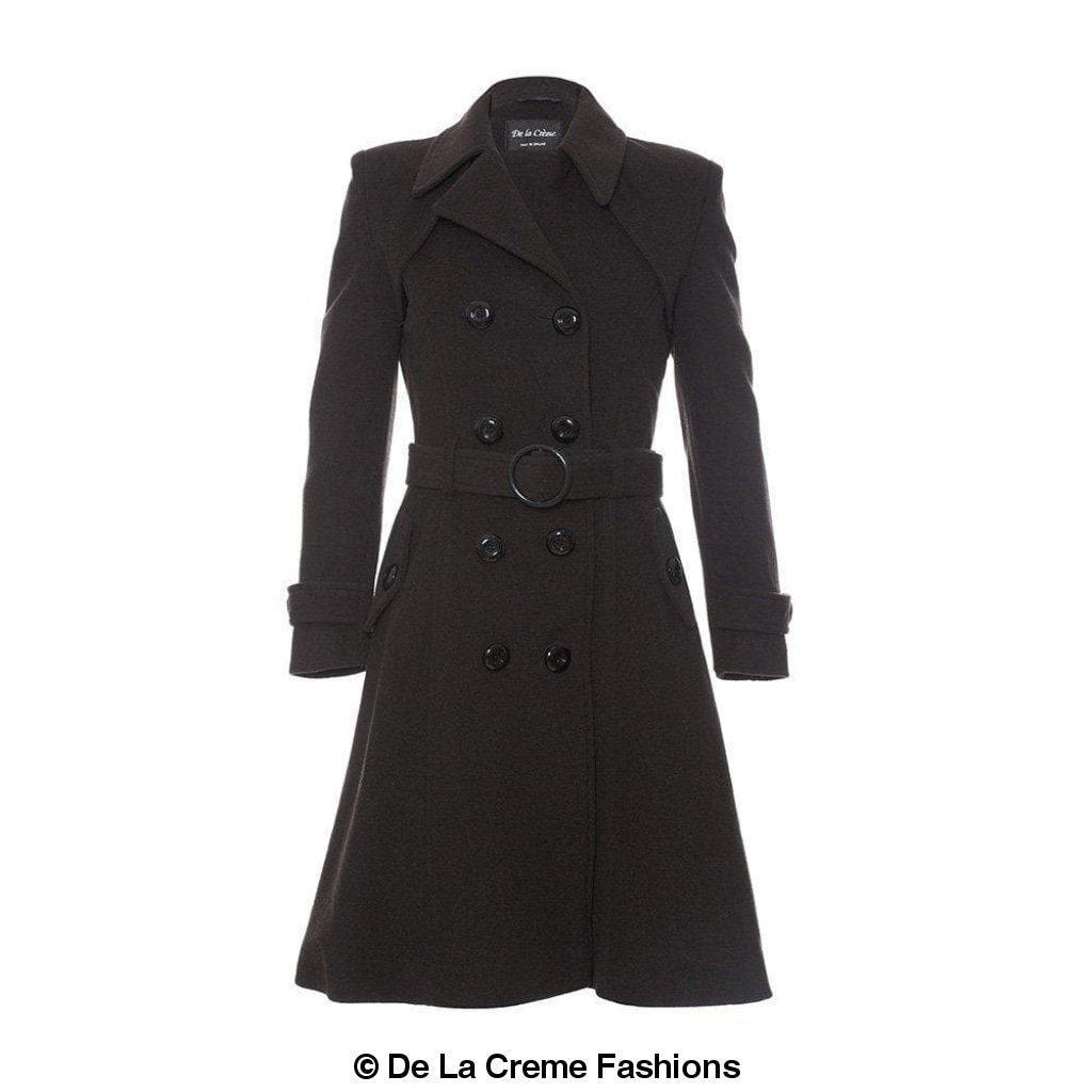 Women's Wool Blend Double Breasted Coat, Women's Wool Coat
