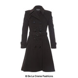 Women's Wool Blend Double Breasted Coat, Women's Wool Coat