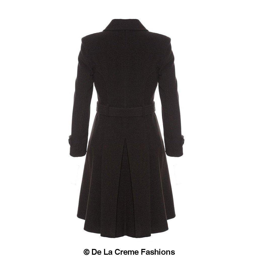 Women's Wool Blend Double Breasted Coat, Women's Wool Coat