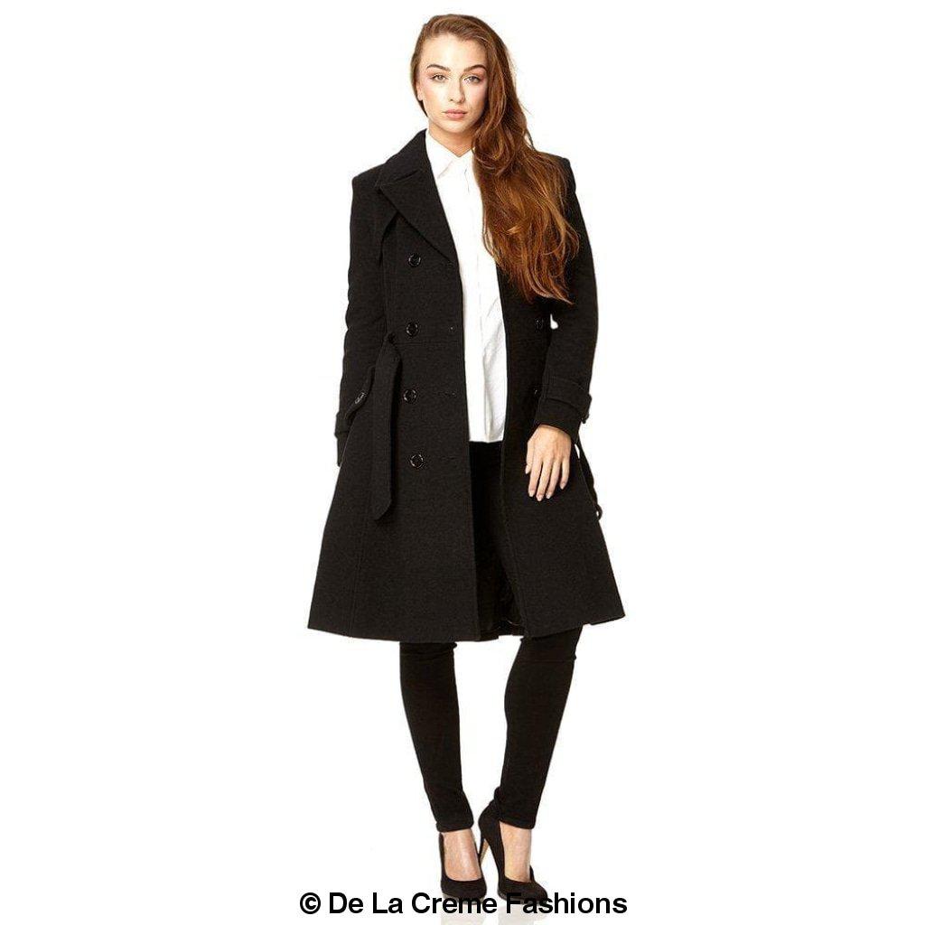 Women's Wool Blend Double Breasted Coat, Women's Wool Coat