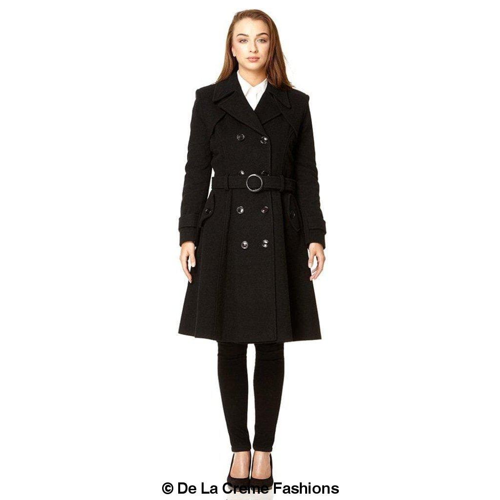 Women's Wool Blend Double Breasted Coat, Women's Wool Coat