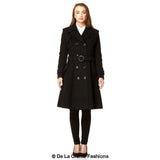 Women's Wool Blend Double Breasted Coat, Women's Wool Coat