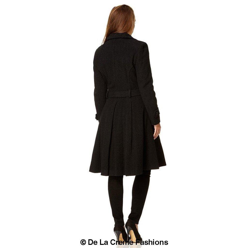 Women's Wool Blend Double Breasted Coat, Women's Wool Coat