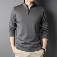 Men's Casual Stand Collar Long Sleeve Top | Slim Fit Sweaters | Men's Lightweight Pullover