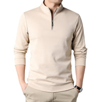 Men's Casual Stand Collar Long Sleeve Top | Slim Fit Sweaters | Men's Lightweight Pullover