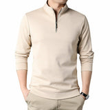 Men's Casual Stand Collar Long Sleeve Top | Slim Fit Sweaters | Men's Lightweight Pullover