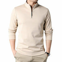 Men's Casual Stand Collar Long Sleeve Top | Slim Fit Sweaters | Men's Lightweight Pullover