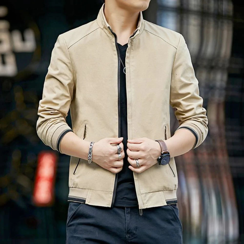Mens Stand Collar Zipped Up Jacket | Men's Jackets | Slim Fit